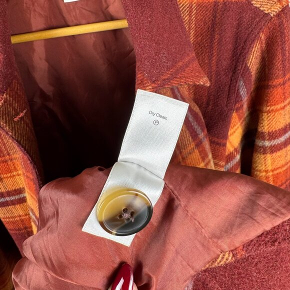 Vintage Plaid Wool-Blend Shirt Jacket by Coldwater Creek sz Large (14/16) - Picture 10 of 11